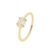 R0289 Joyería de Mano Europea y Americana Anillo Chapado en Oro de Latón Estilo Simple para Mujer Ópalo Incrustado Lujo Ligero Anillo para Dedo Índice Versátil