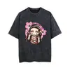 Camiseta Vintage Tamanho Americano Logo Personalizado Comércio Exterior AliExpress Anime Desenho Animado Retrô Unissex Manga Curta Lavada