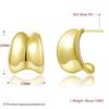 Venta al por mayor de fábrica Moda Pendientes Curvos de Plata 925 con Aguja Color-Preservante Oro Grueso Gran Brillo Kzc925E001