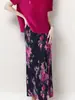 Nueva Falda de Media Longitud Estilo Nacional Chinoiserie Verano Nuevo Retro Abertura Lateral Cremallera Falda de Cadera Falda Larga Gama Alta