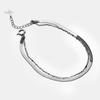 Pulsera de Plata de Ley 925 para Mujer, Cadena Doble Capa Hoja, Cadena Hueso de Serpiente, Diseño Bestie, Estilo Ins Nicho Joyería de Mano al por Mayor, Exquisita