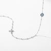 Collar Modian S925 de plata esterlina con ojo azul y diamantes para mujer, cadena de clavícula con pequeñas cuentas y personalidad a la moda.