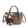 Bolsa Cesta Estilo Coreano com Padrão de Lichia para Mulheres 2026, Bolsa de Mão de Luxo Estilo Balde, Bolsa de Ombro Transversal Elegante e Fashion