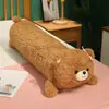 Almohada de peluche de oso lindo, cojín de cama, cojín de sofá, decoración de lazo, muñeco de dibujos animados, tejido con lana natural