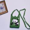 2024 Bolsa de Mão Mini de Tricô Guofeng Panda Bolsa de Celular Fashion Guofeng Bolsa de Ombro Bolsa Casual Versátil