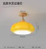 Comprar luces de pasillo estilo crema, luces de pasillo, lámparas de techo de madera natural japonesa, hierro grande antiguo para entrada