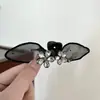 Versão Coreana Tendência Versátil Forma de Coração Zircônia Orelha de Coelho Presilha de Cabelo Exquisita Fofa Meio Preso Grampo de Franja