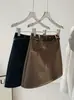 Outono/Inverno 2026 Novo Estilo Coreano Saia de Lã Linha A Petite Feminina Cintura Alta Versátil Emagrecedora Justa ao Corpo Curta