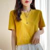 Camiseta de algodão pesado feminina primavera algodão de fibra longa de Xinjiang camiseta de manga curta masculina e feminina solta camisa de casal ombro manga curta