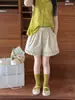 Shorts de Renda Aimo Beibei para Meninas Verão 2026 Estilo Coreano Infantil Versátil Doce Fofo Refrescante Calças Capris