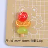 Brochetas de Fruta con Lentejuelas, Accesorios de Joyería Hechos a Mano de Dibujos Animados, Pequeños Accesorios de Resina de Pegamento de Crema, Paquete de Materiales para Pasadores de Pelo