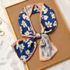 Pañuelo de Seda Estilo Francés Diadema Otoño Delgado Perezoso Vintage Pañuelo de Seda Pequeño Largo para Mujer Cinta Bufanda Decorativa Pañuelo de Cabeza Cinta