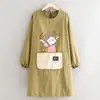 Delantal Impermeable de Dibujos Animados Uso Doméstico de Cocina Cubierta de Manga Limpiable Ropa para Mujer Puesto de Catering Ropa de Trabajo de Manga Larga Impresión de Logotipo