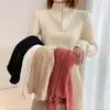 Ropa interior de otoño invierno para mujer, cuello semialto, cremallera blanca, tejido de punto, interior, ajuste ceñido, punto retro americano, negro