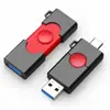 Novo Shell USB Flash Drive Tipo C de Plástico Placa G2 Shell USB Flash Drive de Cabeça Dupla para Celular Logo Push-pull Esquerdo e Direito