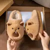 Nuevas Lindas Zapatillas de Algodón de Pareja de Dibujos Animados de Marmota Invierno Suela Gruesa Felpa Cálidas Cómodas Zapatillas Portátiles