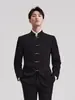 Traje Zhongshan fino para hombres jóvenes, cuello mao chino, nuevo estilo chino, traje de novio, ropa formal, estilo chino, traje Tang