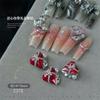Nail Art Wear Peças de Unha Acabadas Broca Jóias Diamante Caixa de Presente Borboleta Coração Torto Cristal Dourado Joias Broca de Unha