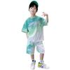 Traje de verano 2024 para niños, pantalones de manga corta, conjunto de dos piezas informal de verano a la moda para niños grandes.