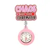 Lindo Dibujo Animado Brillante Elástico Pinza para Insignia de Enfermera Doctor Reloj de Bolsillo de Hospital Reloj de Pecho Pinza Telescópica Reloj para Colgar
