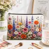 Amazon Nueva Bolsa de Maquillaje de Lona con Estampado Floral Ditsy Bolsa de Tocador Bolsa de Almacenamiento de Gran Capacidad Bolsa para Papelería
