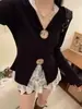 Camiseta de Algodón Puro de Manga Larga para Mujer, Paquete de 40, Jeans de Pierna Ancha Estilo Wasteland para Mujer, Corte Relajado, Adelgazantes, Pantalones Caídos