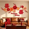 Decoração de Quarto de Casamento, Quarto Novo, Parede de Fundo da Sala de Estar, Quarto, Caractere Dupla Felicidade, Guirlandas de Flores, Hall de Entrada, Escada, Decorações de Casamento