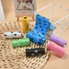 Bolsas de Basura para Mascotas con Estampado Lindo de Huella de Pata, Portátiles Desechables para Exteriores para Limpieza de Gatos y Perros, Venta al por Mayor