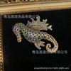 Broche Hipocampo Cobre Antiguo Medio Occidental Vintage Incrustado Diamantes de Imitación Retro Industria Pesada Oro Viejo 18 Diario Cien