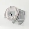 Conjunto de Moletom Casual Esportivo Infantil de Primavera