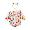 Mameluco para Bebé 24 Primavera Nuevo Ropa para Bebé Niña Flor Pequeña Manga Larga Triángulo Bolsa Ropa de Pedos Ropa de Bebé
