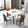 Mesa de Jantar Redonda Quadrada Simples para Apartamento Pequeno Novo Lar Mesa de Jantar e Combinação de Cadeiras Mesa de Jantar