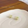 Hielo Cristal Transparente Diamante Triturado Pendientes de Tachuela Estudiante Pendientes para Mujer Temperamento Celebridad de Internet Douyin Estilo Caliente Nicho Sentido de Alta Gama Pendientes Joyería para Orejas