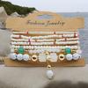 Moda Europea y Americana Versátil Estilo Étnico Bohemio Hecho a Mano Cuentas Mixtas Delicadas Cuentas Pequeñas Pulsera Multicapa