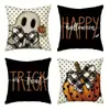 Amazon Transfronterizo Temu Popular Lino al por Mayor Funda de Almohada de Halloween Funda de Almohada Cuadrada de Felpa Funda de Almohada Cómoda