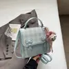 Mochila Simples Estilo College Doce Estilo Coreano Nova Verão 2025 Bolsa de Mão Quadrada Pequena Texturizada Moderna para Mulheres