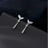 Pendientes de Zirconia con Forma de Hoja para Mujer, Estilo Coreano, Frescos y Sencillos, Pendientes de Plata con Borla de Gota de Agua, Pendientes de Lujo de Alta Gama y Elegantes