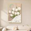 Pintura decorativa de porche estilo crema, mural de pared de fondo de sofá de sala de estar de alto nivel, pintura colgante de piso de flor abstracta para dormitorio