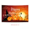 Tecido de fundo temático de Halloween novo para decoração de atmosfera de festa, com estampas de abóbora e festivas