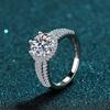 Anillo de Diamante Imitación Mosane Explosiones Transfronterizas Anillo de Mujer a Mozambique Joyería Anillo de Zirconia Anillo de Diamante Anillo de Boda Anillo de Pareja