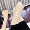 Meias arrastão sexy com strass para mulheres, meias brilhantes tipo pérola com strass, meia-calça peça única em malha vazada