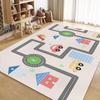 Alfombra de dibujos animados para dormitorio, sala de estar, habitación de niños, antideslizante, borrable, lavable, de cuero cortado