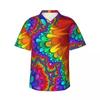 Camisa de praia neon com estampa digital de comércio exterior, camisa havaiana casual com estampa de leopardo, camisa masculina plus size, manga curta