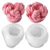 Jiahuimei Vela Perfumada de Flores Molde de Silicona Flor de Peonía DIY Jabón Hecho a Mano Difusor de Piedra Molde de Aromaterapia