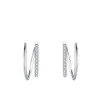 Pendientes de Aro Espiral de Plata de Ley S925 Seleccionados Cuidadosamente con Circonitas para Mujer, Pendientes de Nicho de Gama Alta Microincrustados, Aros Amigables con los Oídos, Populares en Xiaohongshu