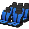 Fundas de Asiento Universales Estilo Comercio Exterior con Diseño de Rayas Verticales y Acolchado Alado, Modernas, Exquisitas y Cómodas, Juego de 9 Piezas para Automóviles de Cinco Plazas