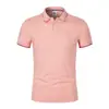 Camisas Polo Populares Transfronterizas para Hombre, Talla Grande Holgadas, Cuello Alto, Tops de Manga Corta Estilo Europeo y Americano, Venta al por Mayor de Camisas Polo de Manga Corta para Hombre de Verano