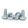 Tornillo para Máquina de Rosca Triangular Autorroscante con Cabeza de Lenteja Phillips de Cabeza Redonda Grado 8.8 con Recubrimiento de Zinc Azul y Blanco M23M4M5M6