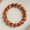 Pulseira de Contas Redondas de Cipreste Taihang Material Antigo de Alta Densidade de Óleo Grão Liso Pulseira de Contas Budistas de Madeira Masculina Venda por Atacado