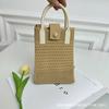 Nueva Bolsa Hueca para Teléfono Móvil Cruzada de Punto Diseño de Bolsa para Teléfono Móvil Alta Moda Macaron de Punto Casual